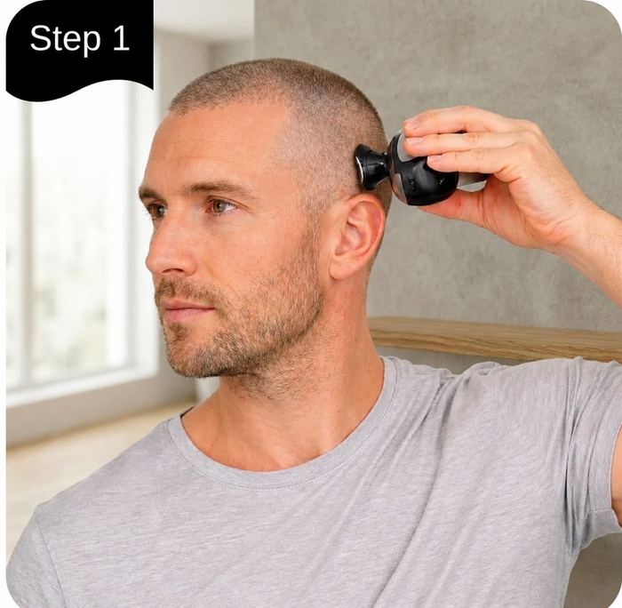Shorten Longer Hair Before Shaving